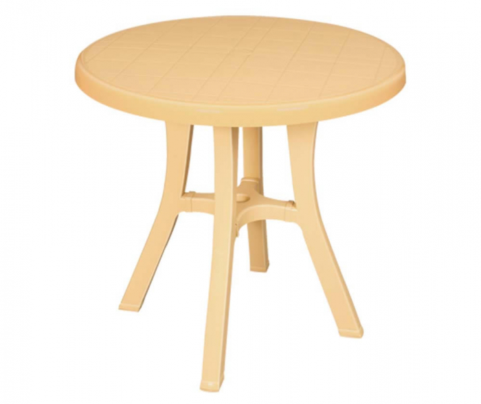 RAKI ROYAL Masa gradina plastic, D80xh73cm, bej, rotunda [2]