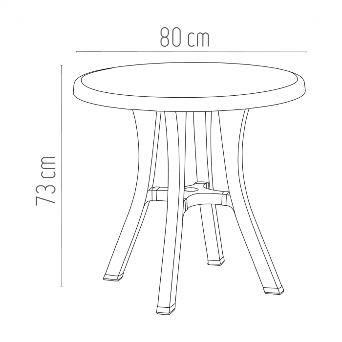 RAKI ROYAL Masa gradina plastic, D80xh73cm, verde, rotunda [2]