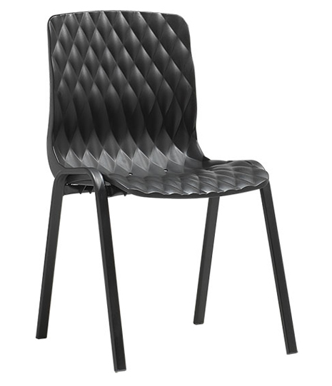 RAKI ROYAL Scaun bar din polipropilena cu fibra de sticla culoare neagra 50x52xh83cm [1]