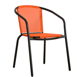 RAKI Scaun cu cadru metalic negru, sezut si spatar din panza orange, 58x53xh77cm [1]