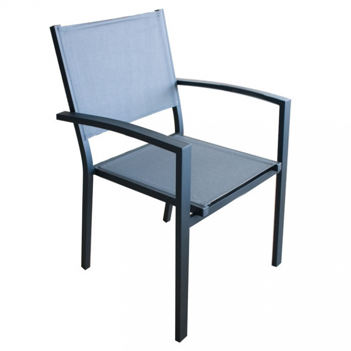 RAKI Scaun terasa/gradina cu brate, din panza cu cadru aluminiu, 57x52xh87cm [1]