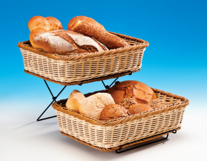 RAKI Set 2 cosuri paine 36x27xh9 cu suport metalic 45x36xh30  [2]