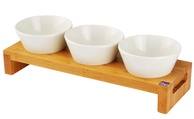 RAKI Set 3 boluri melamina cu suport bambus 29x22x3,5cm [1]