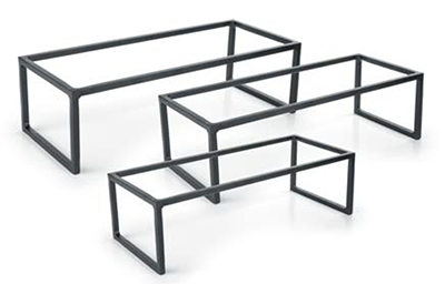 RAKI Set 3 standuri metalice expunere platouri bufet, 31,5x13,25xh7,5cm, 36x13,25xh10cm, 41,5x13,25xh12,5cm [2]