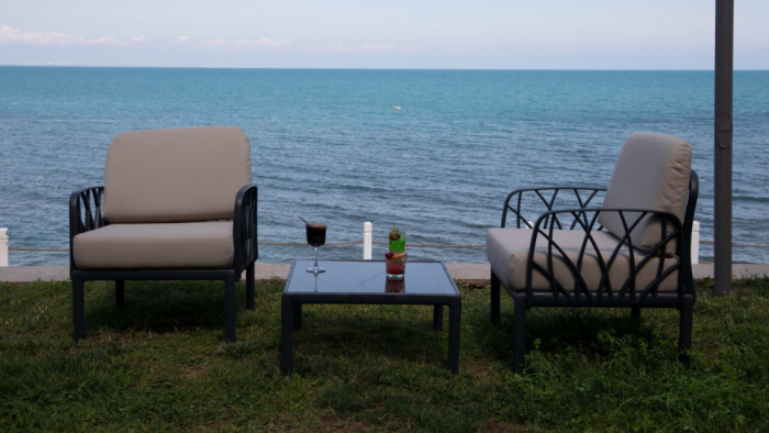 RAKI Set mobilier gradina/terasa, canapea dubla, 2 fotolii, masa, modular, polipropilena, culoare antracit [6]