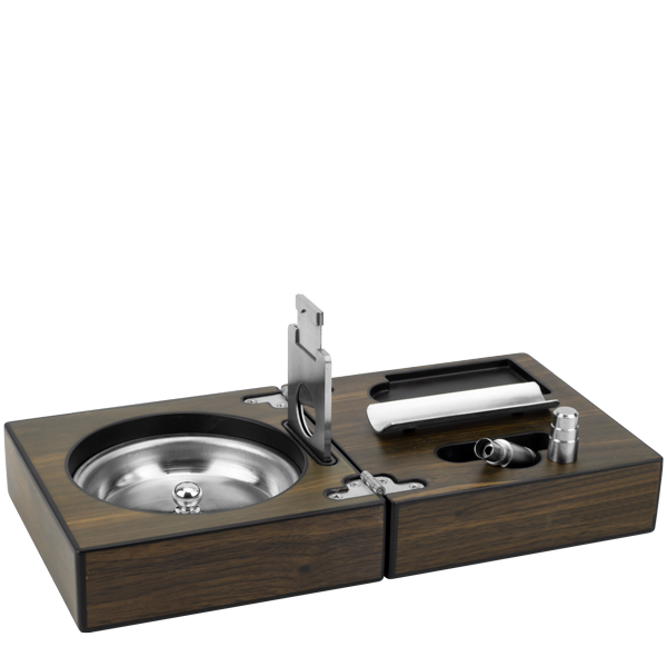 RAKI Set scrumiera trabucuri pliabila cu cutter si puncher, 12x12xh7cm [1]