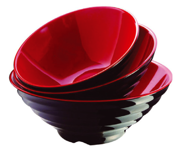 RAKI SHIBUI Castron melamina D20xh7,4cm, negru/rosu [1]