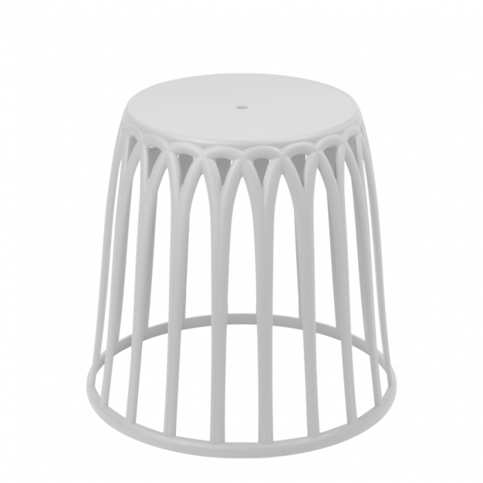 RAKI SHIWA Taburet/cos de rufe alb rotund, D45xh44cm, plastic [1]