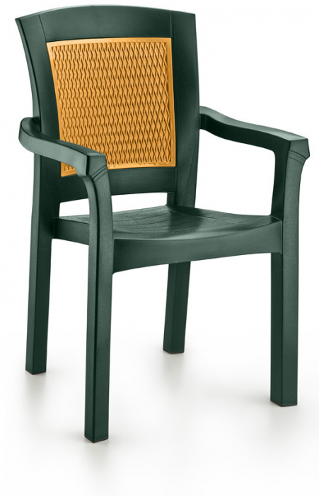 RAKI SIDE Scaun cu brate gradina, terasa, plastic, verde, 56x51xh90cm [2]