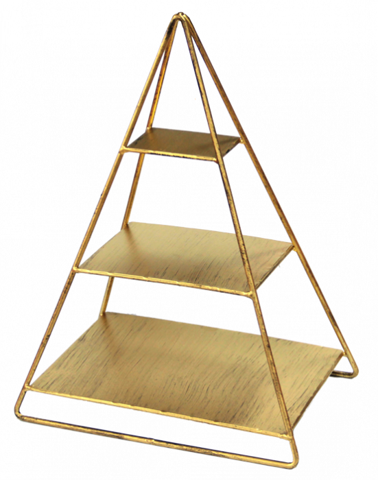 RAKI Stand metalic expunere bufet, tip piramida, 20x30xh41cm, Gold [1]