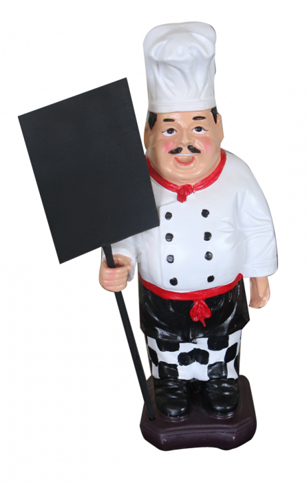 RAKI Statuie Bucatar Sef cu panou afisare, 38cm [1]