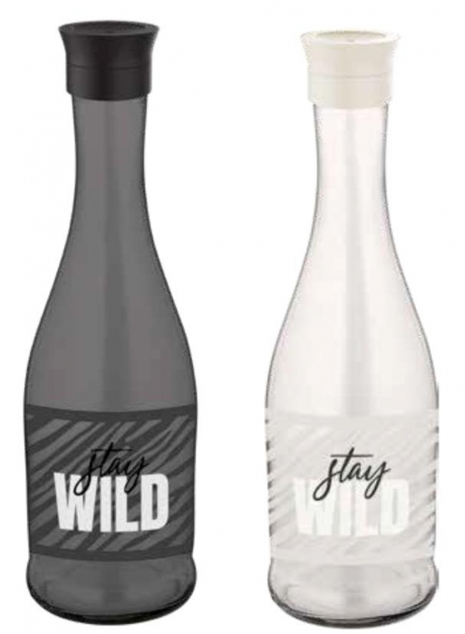RAKI STAY WILD Sticla cu capac 1l cu decor, din sticla, diferite culori [1]