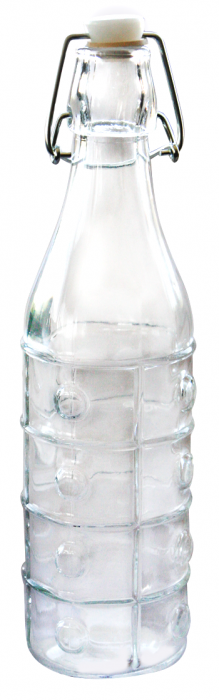 RAKI Sticla cu dop ermetic si model in reief, 560ml, din sticla [1]