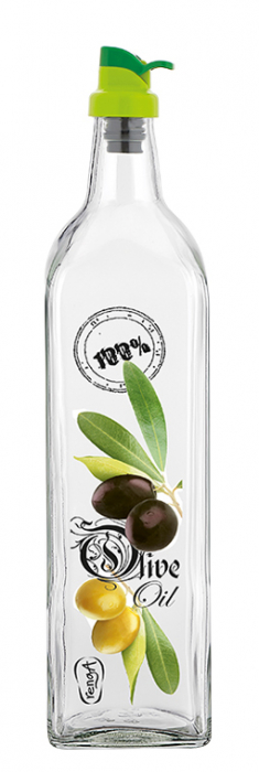 RAKI Sticla pentru ulei de masline Olive 750ml cu picurator [1]