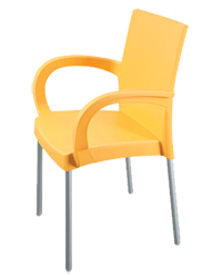 RAKI SUMELA Scaun gradina cu brate, galben, plastic, picioare aluminiu, 46x47xh81cm [2]