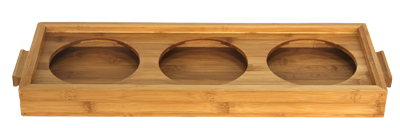 RAKI Suport bambus pentru 3 borcane 55x20xh5cm [1]