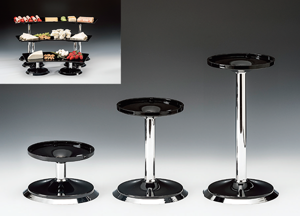 RAKI Suport din policarbonat pentru platouri, D16,5xh10cm, negru [2]