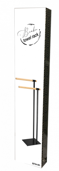 RAKI Suport metalic prosop baie baza 30x20cm si brate bambus 39xh71/80cm [3]