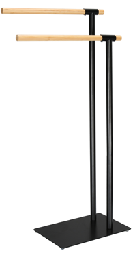 RAKI Suport metalic prosop baie baza 30x20cm si brate bambus 39xh71/80cm [1]