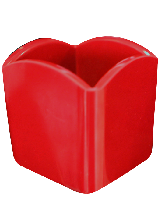 RAKI Suport patrat melamina pliculete zahar, 6,5x6,5xh6,5cm, rosu [1]