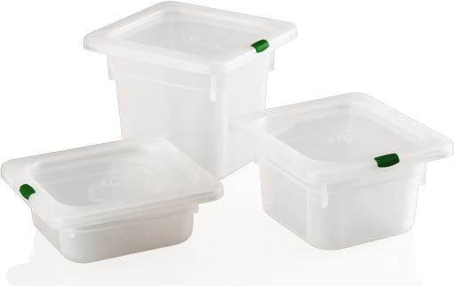 RAKI Tava gastronorm polipropilena 1/6-150, 176x162x150mm, 2,2lt, alba [2]