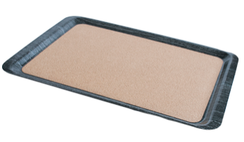 RAKI Tava servire dreptunghiulara cu baza din pluta, 53x37cm, plastic, culoare granit [1]