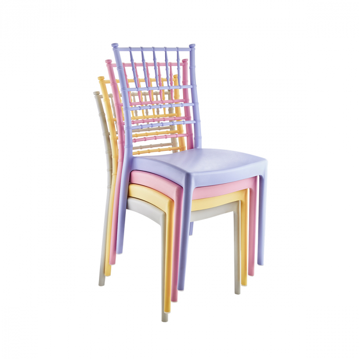 RAKI TIFFANY Scaun evenimente, plastic, alb, 44x42xh92cm [4]