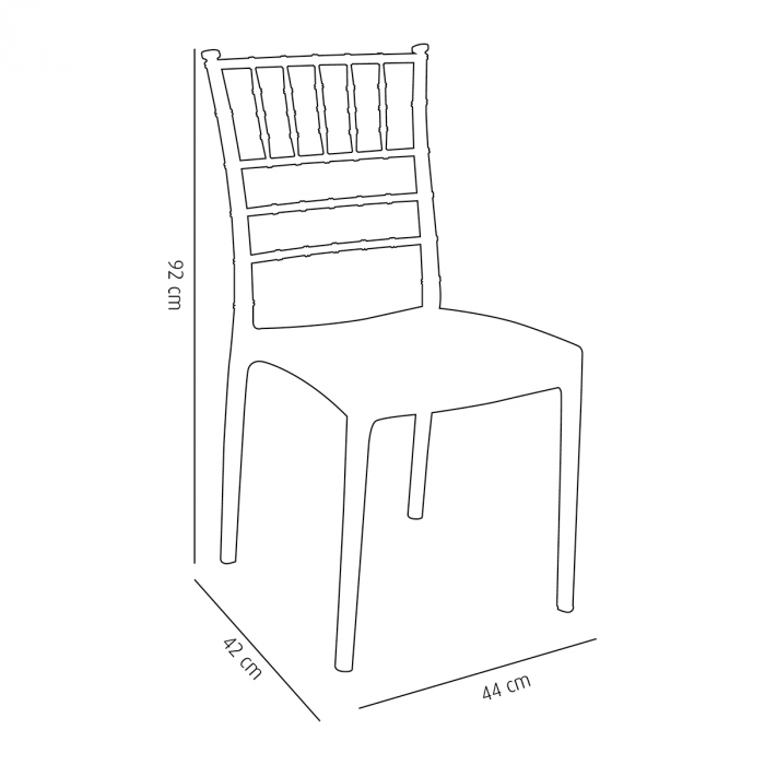 RAKI TIFFANY Scaun evenimente, plastic, alb, 44x42xh92cm [3]
