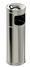 RAKI TULUN Scrumiera de exterior cu cos gunoi, inox D21xh60cm [1]
