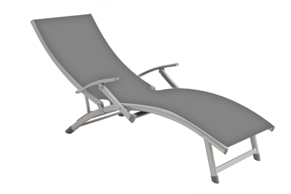 RAKI VARZAS Sezlong cu brate cadru aluminiu 170x52cm culoare gri [1]