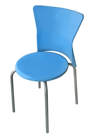 RAKI VEGA Scaun polipropilena cu picioare aluminiu, 39x39xh79cm, albastru deschis [1]