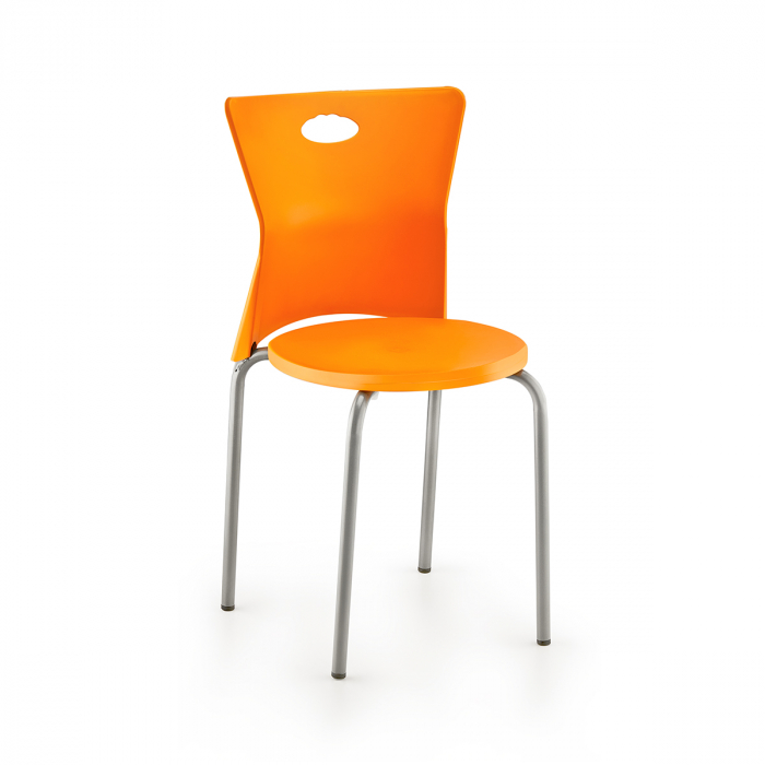 RAKI VEGA Scaun polipropilena cu picioare aluminiu, 39x39xh79cm, orange [2]