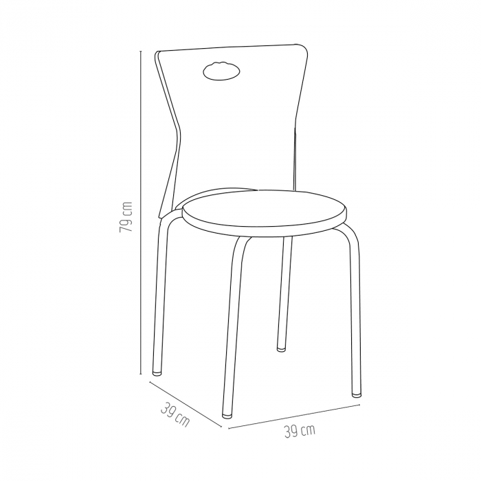 RAKI VEGA Scaun polipropilena cu picioare aluminiu, 39x39xh79cm, albastru deschis [2]