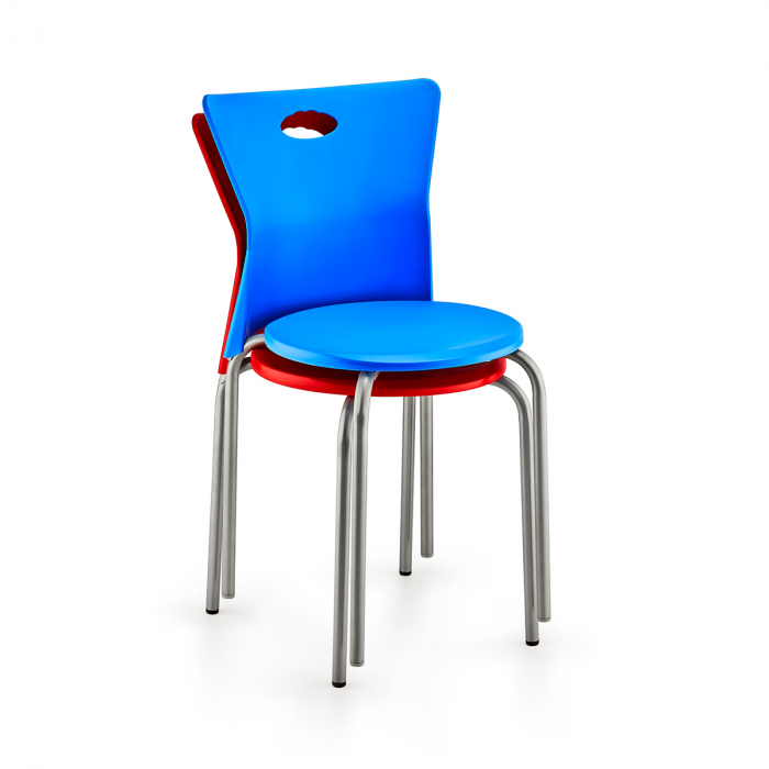 RAKI VEGA Scaun polipropilena cu picioare aluminiu, 39x39xh79cm, alb [2]