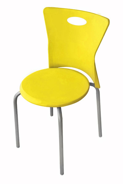 RAKI VEGA Scaun polipropilena cu picioare aluminiu, 39x39xh79cm, galben [1]