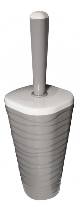 RAKI WELLE Perie WC cu suport gri plastic 11,2x11,2xh35,2cm [1]
