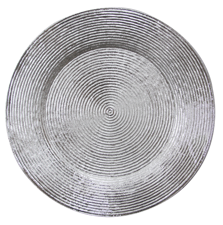 RAKI WICKED Farfurie decorativa 33cm polipropilena, decor argintiu [1]