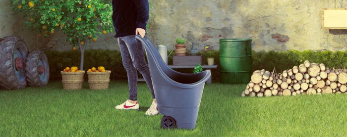 SERINOVA Carucior pentru gradina 64xh84cm, 50lt, antracit [2]