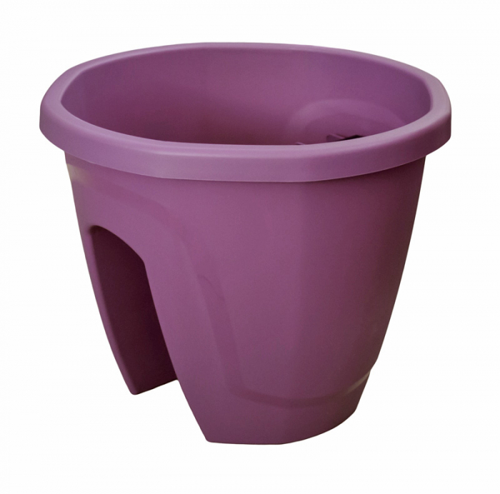 SERINOVA EMERALD Ghiveci flori pentru balustrada balcon 29,7x29,7xh24cm 7,5l culoare mov [1]