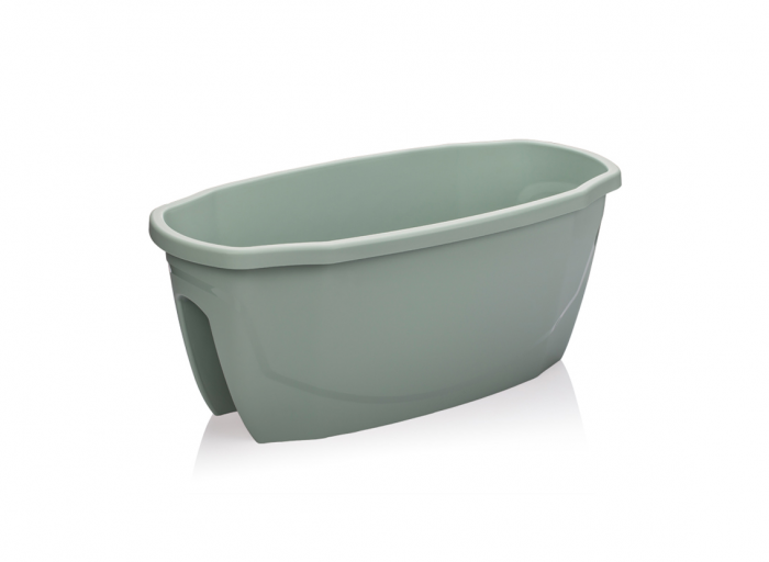 SERINOVA EMERALD Jardiniera flori pentru balustrada balcon 58x29xh24cm 15,5l culoare verde [1]