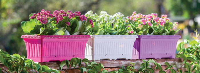 SERINOVA Jardiniera flori pentru balcon 43x17xh14,5cm 5,7lt, rosie [2]