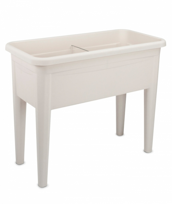 SERINOVA Jardiniera pentru gradina cu picioare 76,5x37,5xh28cm 60l culoare alba [1]