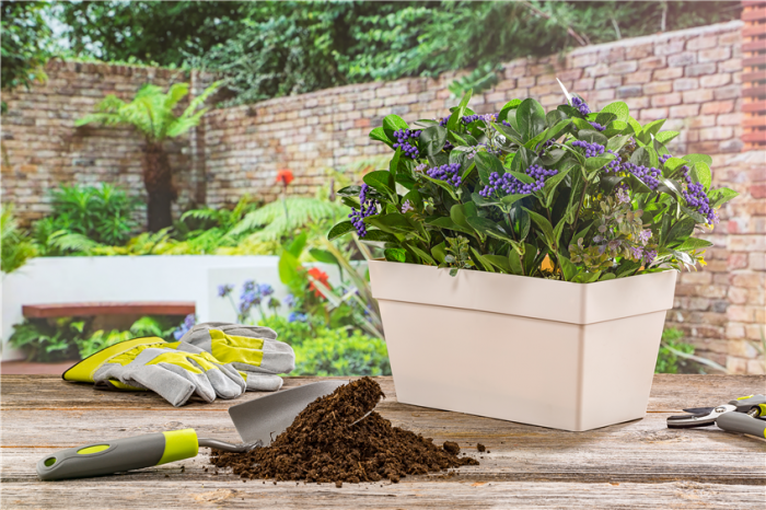 SERINOVA YALI Jardiniera flori pentru balcon 30x15,8xh17cm, 6,5lt, alba [2]