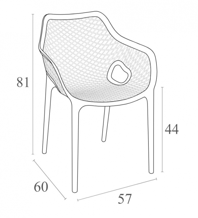 SIESTA AIR XL Scaun tip scoica 57x60xh81cm, polipropilena cu fibra de sticla, negru [7]