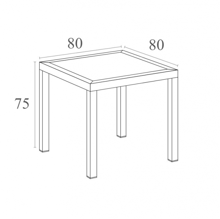 SIESTA ARES Masa patrata 80x80xh75cm, neagra, plastic [3]
