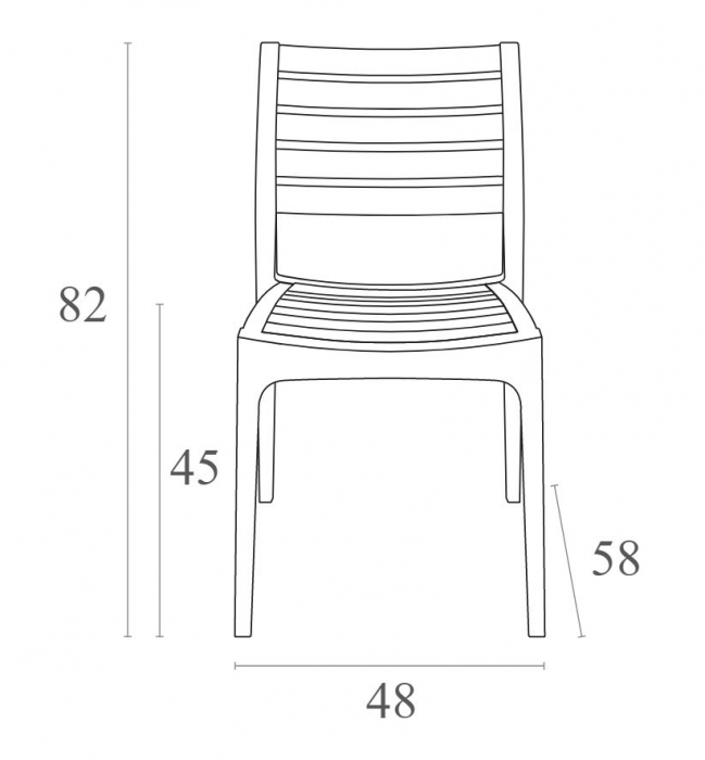 SIESTA ARES Scaun polipropilena cu fibra de sticla, 48x58xh82cm, negru [7]
