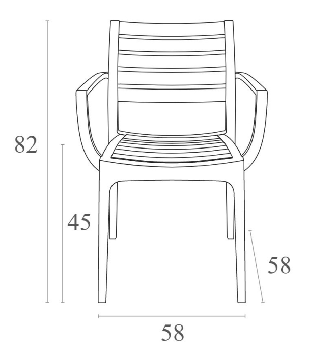 SIESTA ARTEMIS Scaun gradina cu brate, 58x58xh82cm, polipropilena cu fibra de sticla, alb [7]