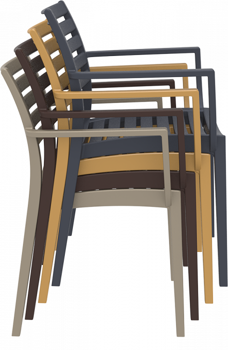 SIESTA ARTEMIS Scaun gradina cu brate, 58x58xh82cm, polipropilena cu fibra de sticla, alb [6]