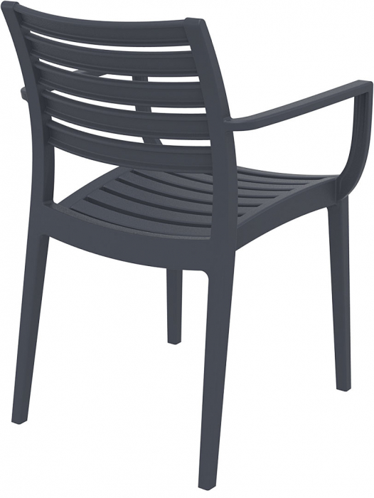 SIESTA ARTEMIS Scaun gradina cu brate, 58x58xh82cm, polipropilena cu fibra de sticla, gri [4]