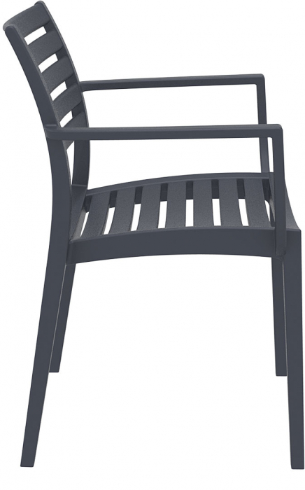 SIESTA ARTEMIS Scaun gradina cu brate, 58x58xh82cm, polipropilena cu fibra de sticla, gri [3]